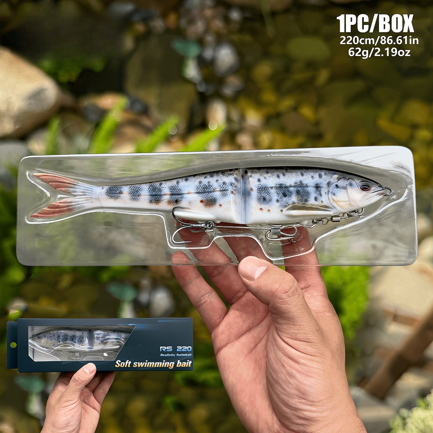 22cm 2-Section Premium Soft Bait - Includes Double Hooks