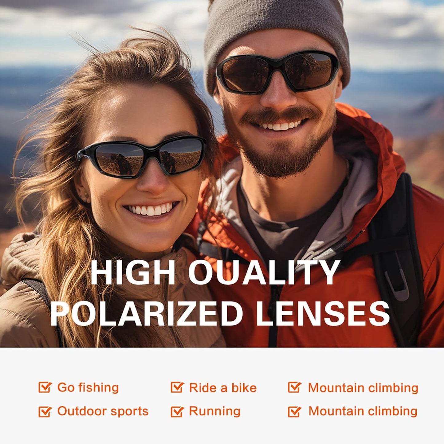 LUREGO Sunglasses for Men: Womens UV400 Protection Sun Glasses Wrap Around Goggles for Fishing Driving