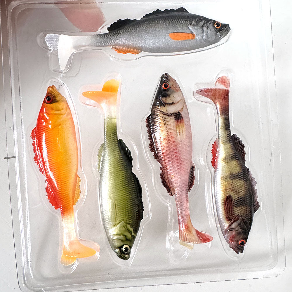 4PCS 3D Printed T-Tail Soft Bait with Realistic Scales, 9cm Slow-Sinking Swimbait