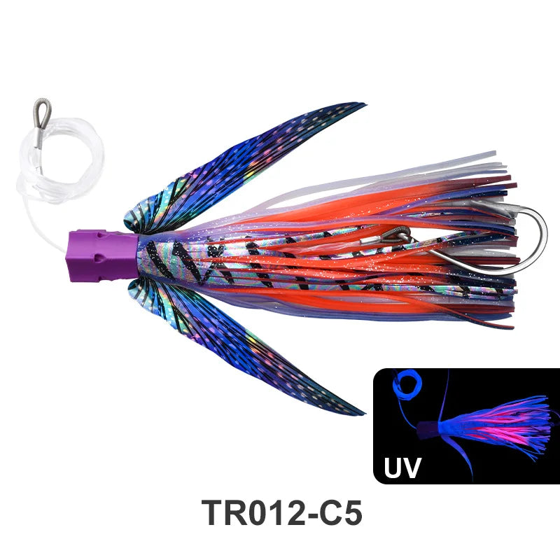 Winged Bionic Fish Drag Bait 22.5cm Boat Fishing Golden Spear Shark Fake Bait Winged Trolling