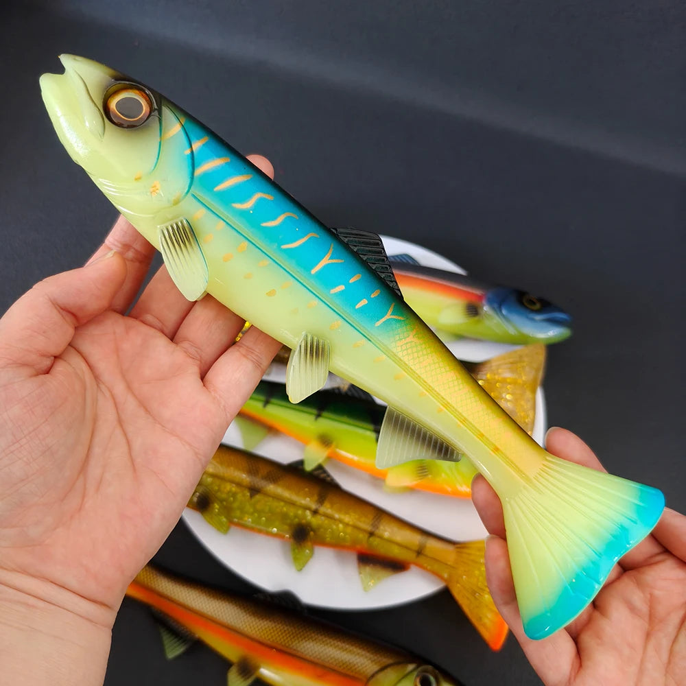 14cm-24cm Round-Tail Swim Bait Soft Fishing Lure Ideal for Saltwater & Freshwater