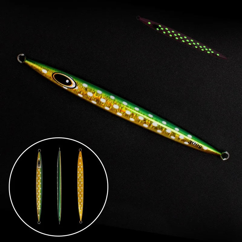 Fast-Sinking Jigging Lure 100g/ 200g/ 300g/ 400g - Deep Sea Slow Pitch Jig | Offshore Boat Fishing Lure