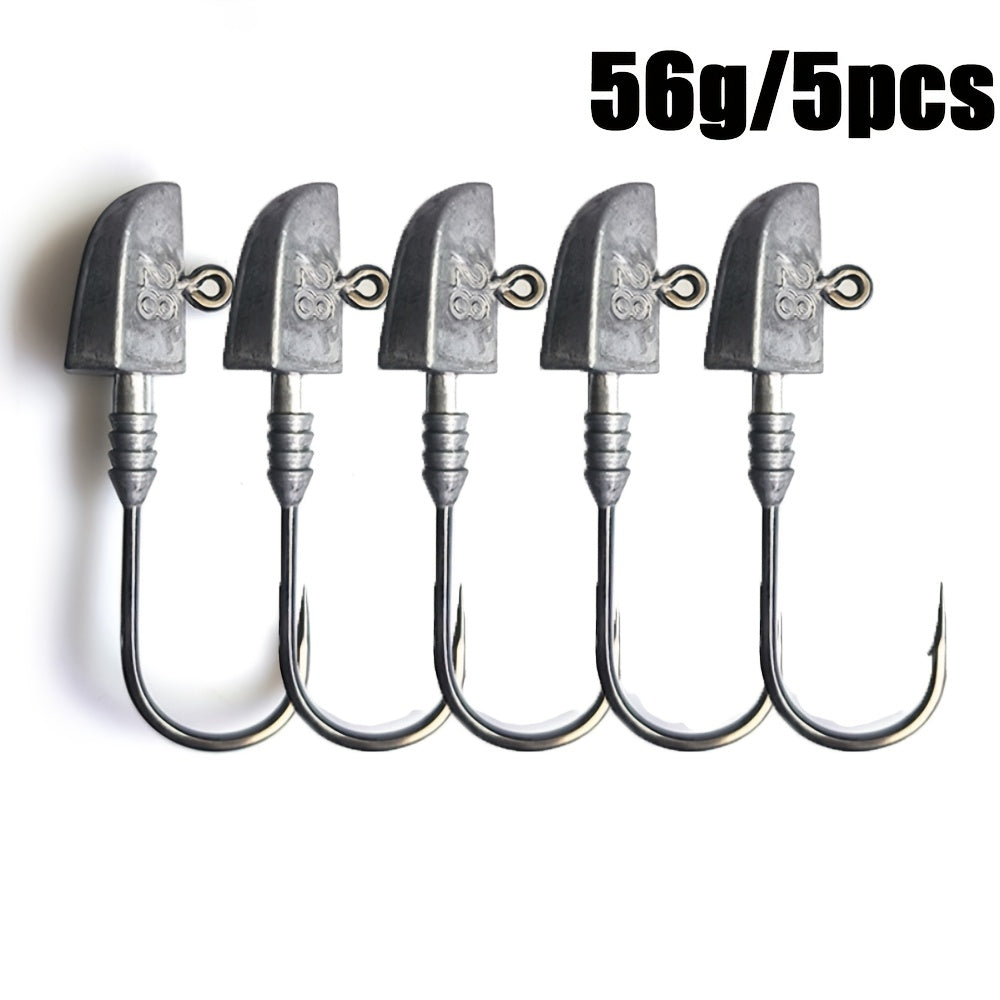 14g-56g Fishing Hook Professional Grade 14g28g42g56g Anti-Slip Lead Head Fishing Hook 7/0