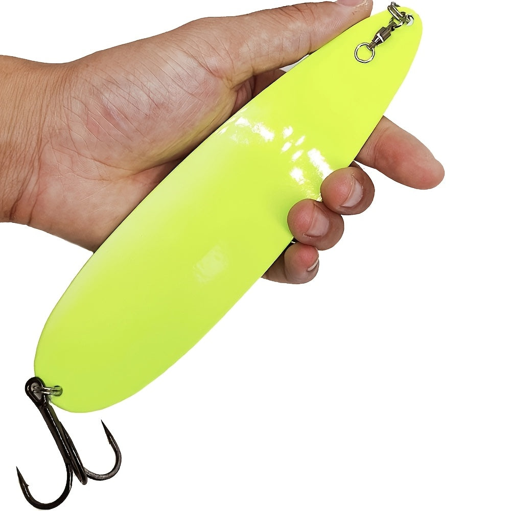 Professional 8''/9'' Stainless Steel Spoon Lures - Ultra-Reflective Saltwater Fishing Lures with Sharp Treble Hooks
