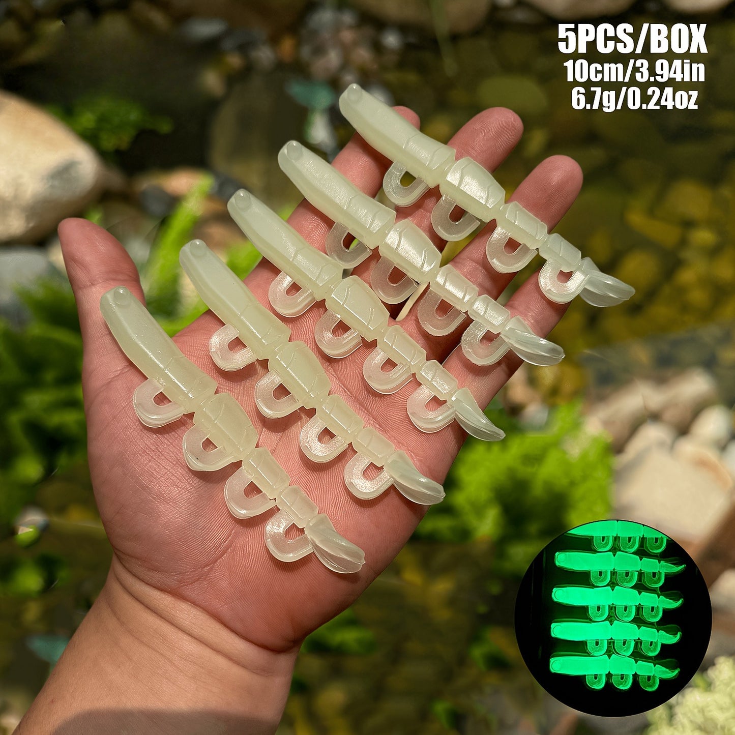 5/6PCS Soft Worm Shrimp Fishing Lure 70mm/100mm Artificial Baits Bass Silicone Fishing Lure