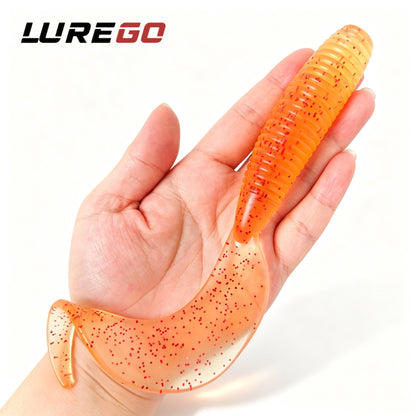 16cm/54g Ribbed Curl Tail T-Tail Soft Bait | High Realism Saltwater Lure, Long Cast All-Water Column