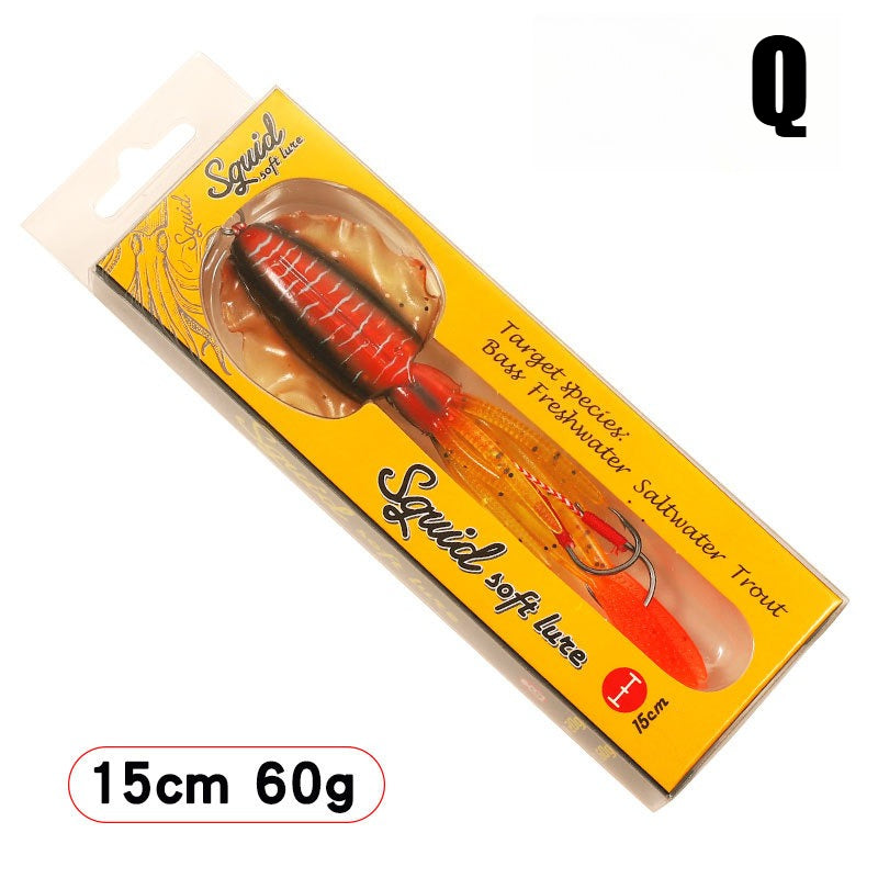 60g Soft Squid Bait Fishing Trolling Lure Octopus Head Jigs Luminous UV Squid Jig
