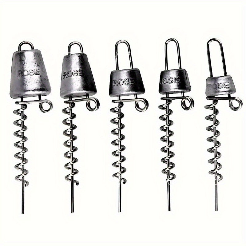 Soft Bait Lock Pin Weight Kit | Spring Lock Pins + Lead Weights Combo | Saltwater Lure Rig Anti-Lost Hook System