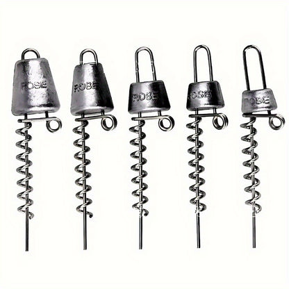 Soft Bait Lock Pin Weight Kit | Spring Lock Pins + Lead Weights Combo | Saltwater Lure Rig Anti-Lost Hook System