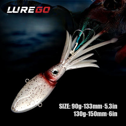 Luminous UV TPR 90g 130g 170g 200g 250g Octopus Squid Skirt With Assist Hook