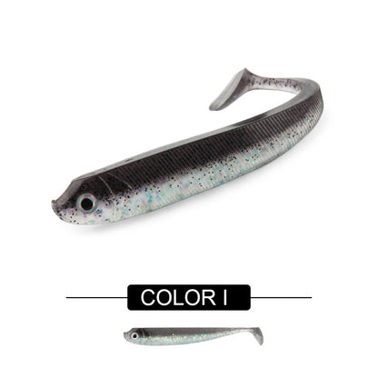 8PCS/5PCS/3pcs  Dual-Color T-Tail Soft Fishing Lures - Realistic Painted 7.5cm/9.5cm/12.5cmSwimbait with Multi-Color Options
