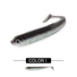 8PCS/5PCS/3pcs  Dual-Color T-Tail Soft Fishing Lures - Realistic Painted 7.5cm/9.5cm/12.5cmSwimbait with Multi-Color Options
