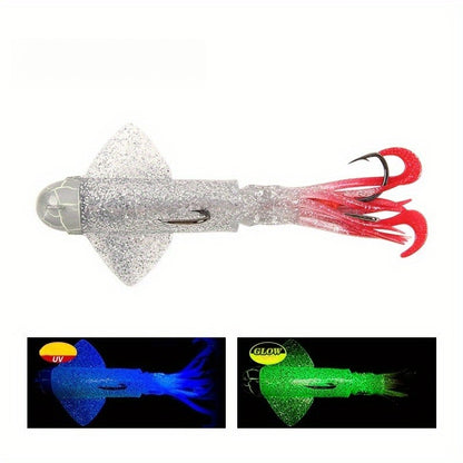 Big Eye Squid Fishing Lure - Glow- UV Lure with Anti-Loose Design, Durable Metal Hooks