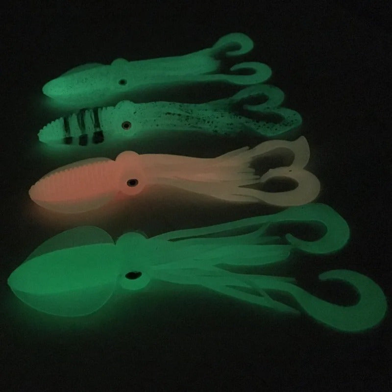 3 Sizes (4.72inch/5.91inch/7.09inch) - Glow-in-the-Dark Colors (Green, Pink, Orange,) - Deep Sea Night Fishing Lure for, Freshwater & Saltwater - Ideal for Deep Sea,
