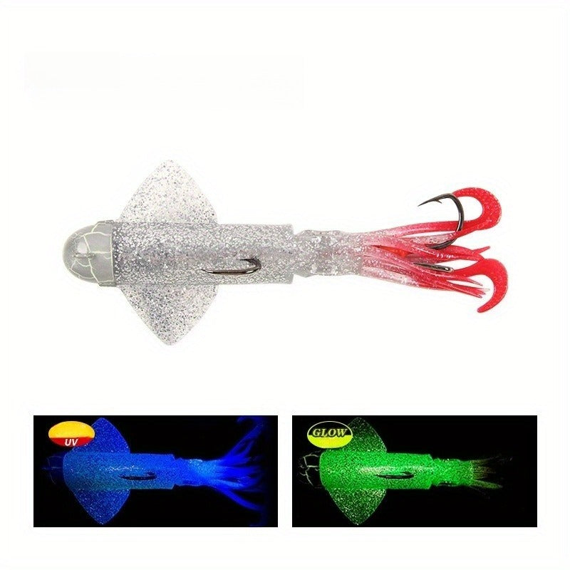 Big Eye Squid Fishing Lure - Glow- UV Lure with Anti-Loose Design, Durable Metal Hooks