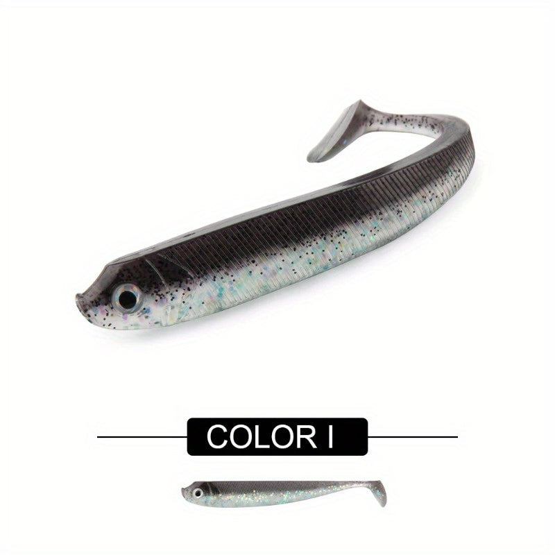 8PCS/5PCS/3pcs  Dual-Color T-Tail Soft Fishing Lures - Realistic Painted 7.5cm/9.5cm/12.5cmSwimbait with Multi-Color Options