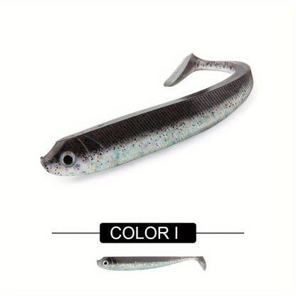 8PCS/5PCS/3pcs  Dual-Color T-Tail Soft Fishing Lures - Realistic Painted 7.5cm/9.5cm/12.5cmSwimbait with Multi-Color Options