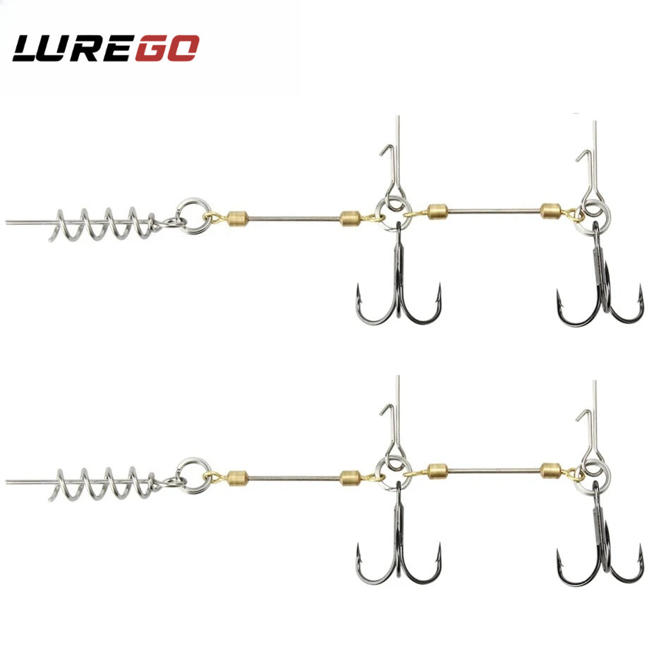 D01 Stinger Fishing Rig Hook for Big Shad Swimbait Center Pin Screw Pike Bass Trout Perch Bait