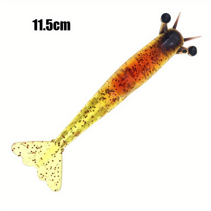 2pcs Ironclad Giant Shrimp Soft Bait - Sinking Lure with Anti-Bite Cutting Design, PVC Material, Perfect for Freshwater and Saltwater Fishing