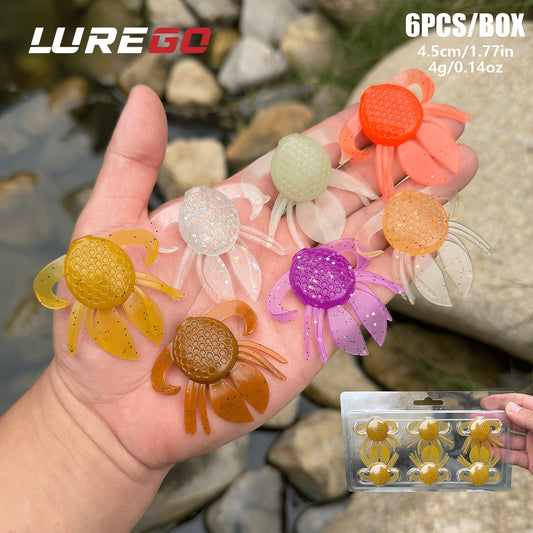 6pcs Set of Crab-shaped Simulated Soft Lure Fishing Bait