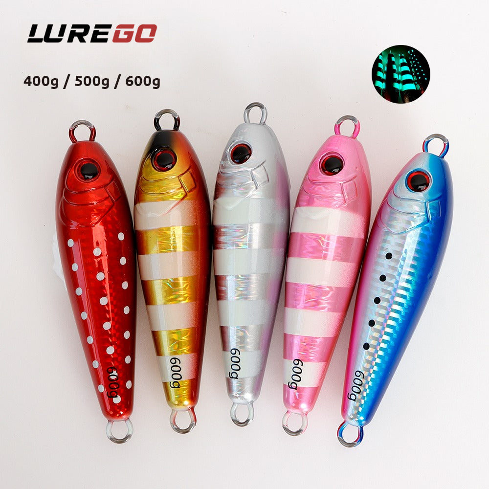 400g 500g 600g Fat Glow Metal Jigs Heavy Weight Deep Sea Boat Fishing Luminous Jigging Lures