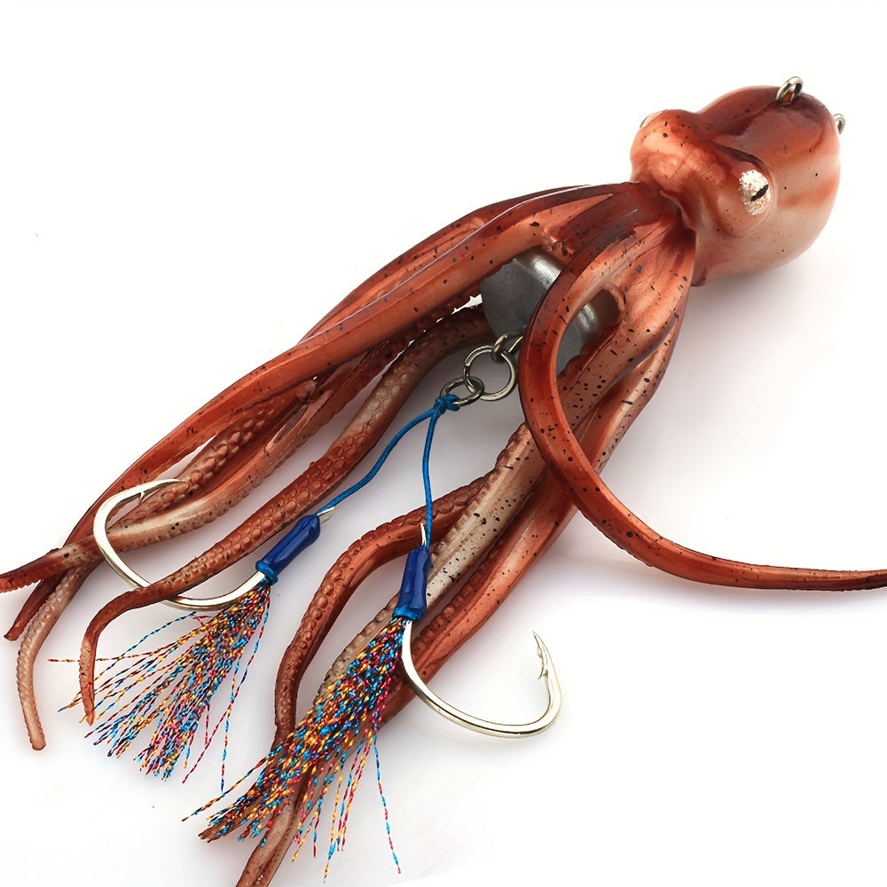 1pc Bionic Octopus Lure - Extremely Long Distance Casting Capability, Realistic and Lifelike, Super Soft and Flexible Body - Single Piece Essential Tool for Anglers, Artificial Soft Fishing Accessory