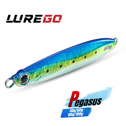 LUREGO 80g/100g Metal Casting Jigging Lures Saltwater Fishing Tackle for Maximum Catch!