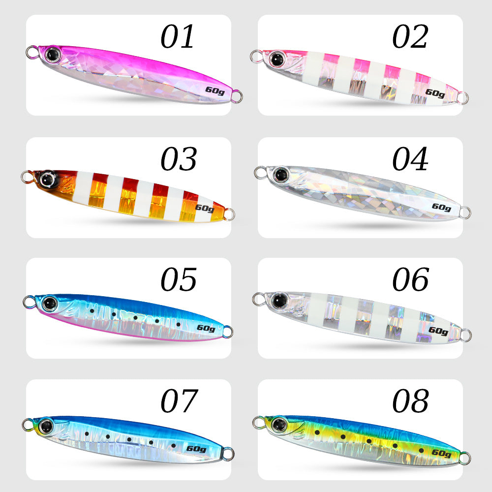 LUREGO 80g/100g Metal Casting Jigging Lures Saltwater Fishing Tackle for Maximum Catch!