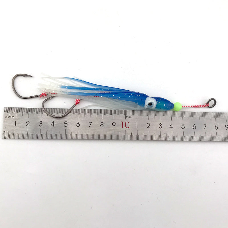 Jig Fishing Lure Weights 120g Jigging Metal Sinking Saltwater Lures Luminous Squid Hook Soft Bionic Bait Peche Pike Fish Tackle