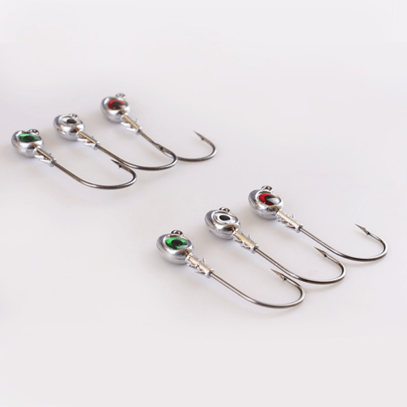 0.35oz 0.49ozJig Head Jig Hooks 3D Eyes Trout Heads Bass Hook Lure Live Bait Plastic Saltwater Jig Heads Freshwater