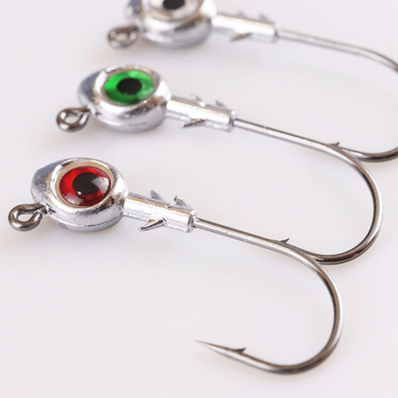 0.35oz 0.49ozJig Head Jig Hooks 3D Eyes Trout Heads Bass Hook Lure Live Bait Plastic Saltwater Jig Heads Freshwater