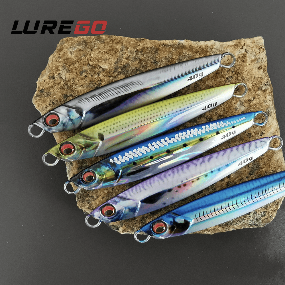 LUREGO 40g 60g Shore Jigging Lure 3D Print Real Scale Metal Jigs Fishing Lure