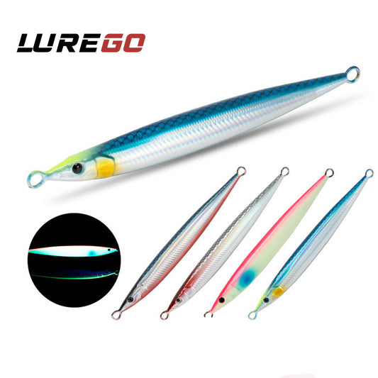 LUREGO 60g80g100g Jig Lure 3D Little Jack UV Luminous Japan Pencil Fishing Lure Trolling Sinking Saltwater For Sea bass Tuna