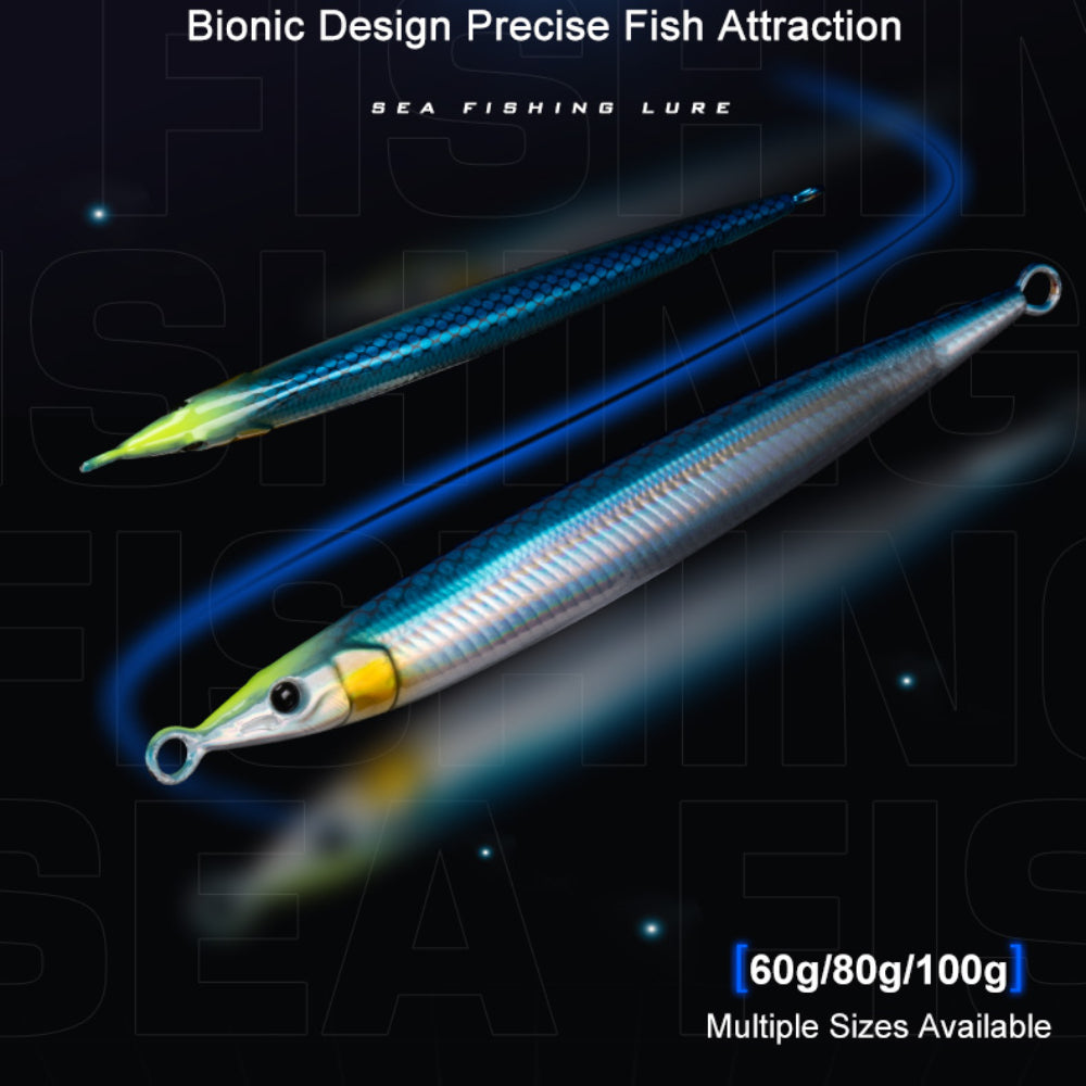 LUREGO 60g80g100g Jig Lure 3D Little Jack UV Luminous Japan Pencil Fishing Lure Trolling Sinking Saltwater For Sea bass Tuna