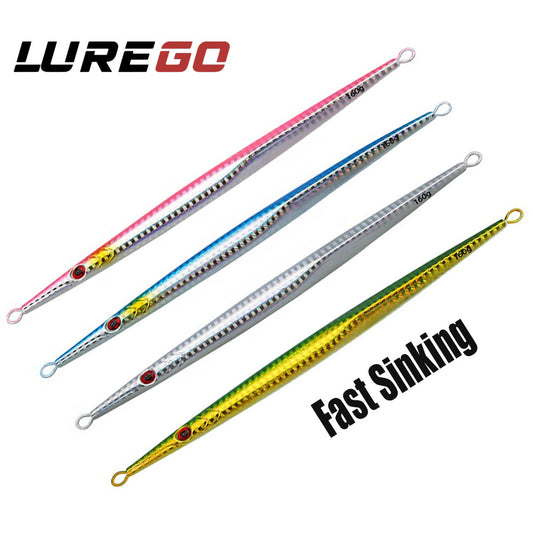 LUREGO Luminous Slow Pitch Metal Jigging Lead Vertical Jig Lure Saltwater Slow Fall Jig 60g 80g 100g 120g 160g 200g 250g