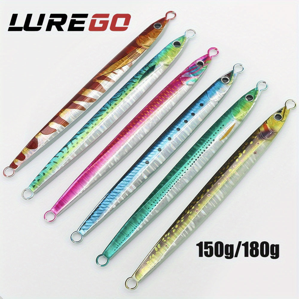 1pc 5.29oz/6.35oz Metal Artificial Lure, Simulation Fishing Lure, Luminous Jigging Bait, Fast Sinking For Bait Sea Fishing, Iron Plate Fishing Lure