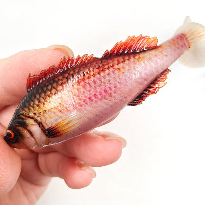 4PCS 3D Printed T-Tail Soft Bait with Realistic Scales, 9cm Slow-Sinking Swimbait