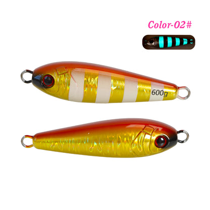 400g 500g 600g Fat Glow Metal Jigs Heavy Weight Deep Sea Boat Fishing Luminous Jigging Lures