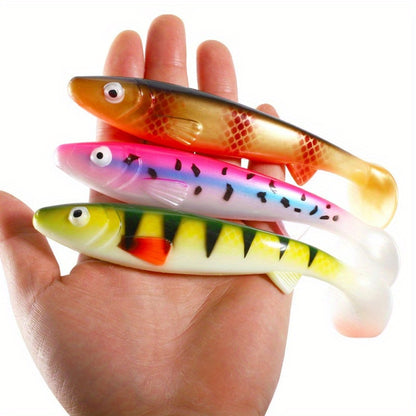 Giant 7.48inch/6.5inch T-Tail Curled Tail Grub Soft Fishing Lure - Saltwater Freshwater Bass Grouper Bait