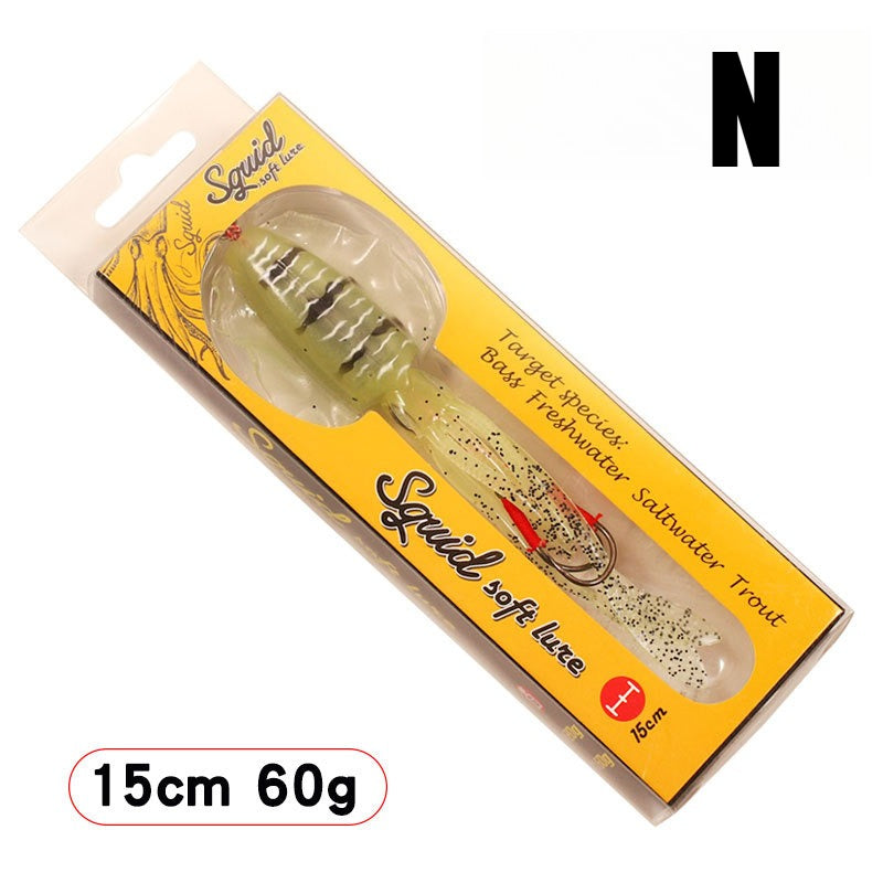 60g Soft Squid Bait Fishing Trolling Lure Octopus Head Jigs Luminous UV Squid Jig