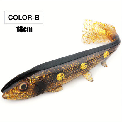 Silicone Square Tail Swinging Lure 14cm/18cm - Realistic Swimbait for Deep Diving