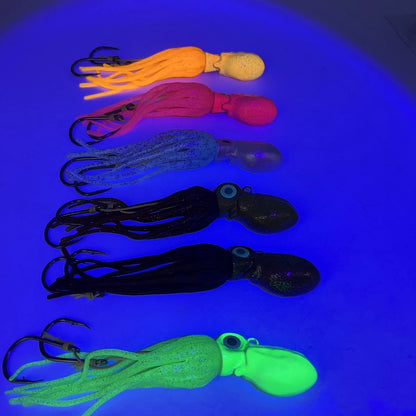 100g-450g Triple Size TPE Jig Bait - Deep Sea Giant Squid Lure with 2Treble Hooks, Realistic Fish Scale Detailing