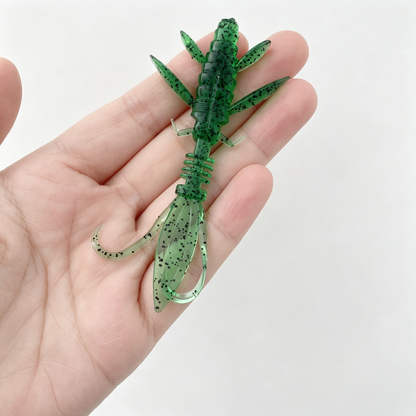 4PCS Soft Plastic Insect Lure, PVC Creature Bait with Segmented Body & Thin Forked Tail, Bass Trout Fishing Soft Lure