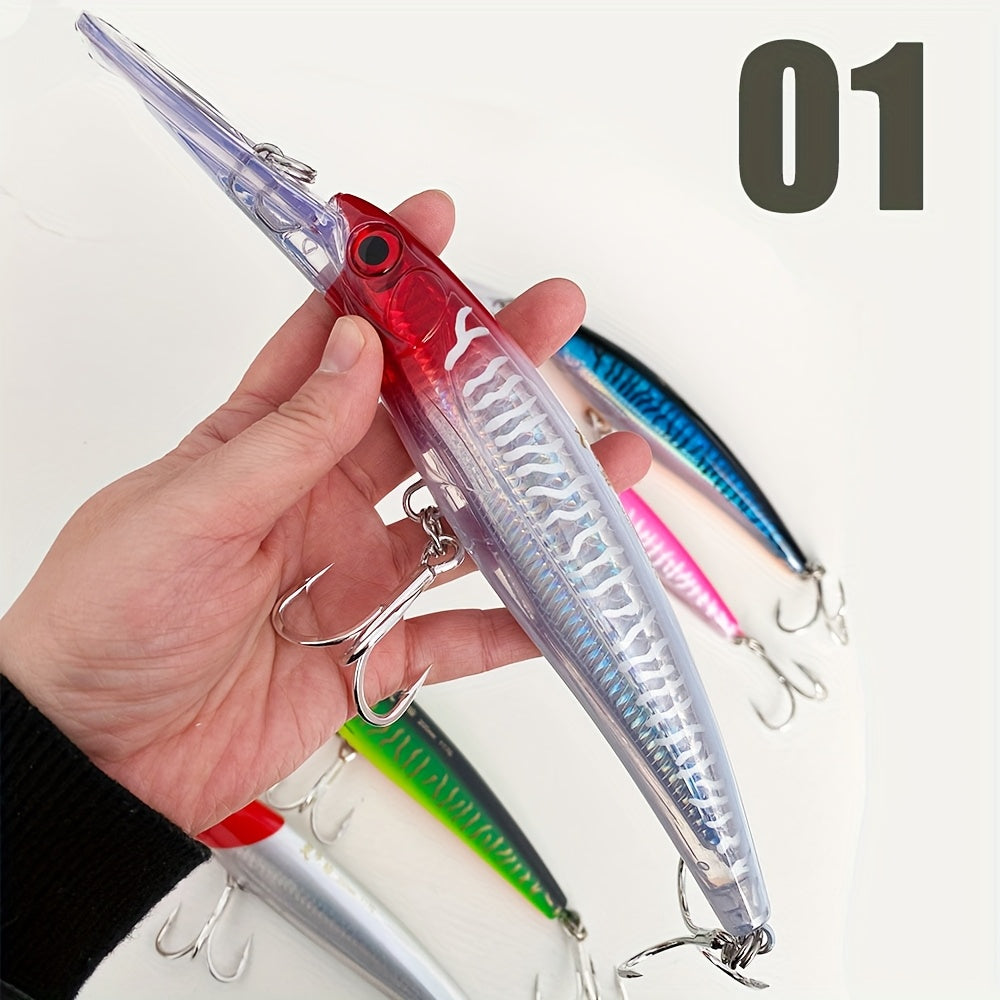 artifact fishing lure UREGO Submersible Minnow - Ultimate Big Fish Artifact! 5/0 BKK Four - Times Reinforced Triple Hooks, Rib