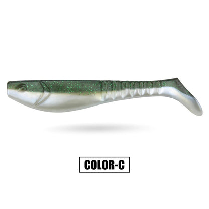 2pcs Large T-Tail Soft Lures 5.12inch/19G for Pike And Striped Bass, Shad Imitation Bait