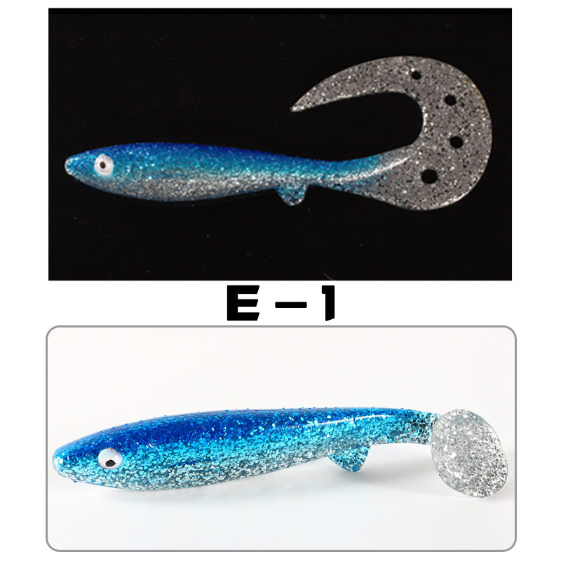Giant 7.48inch/6.5inch T-Tail Curled Tail Grub Soft Fishing Lure - Saltwater Freshwater Bass Grouper Bait
