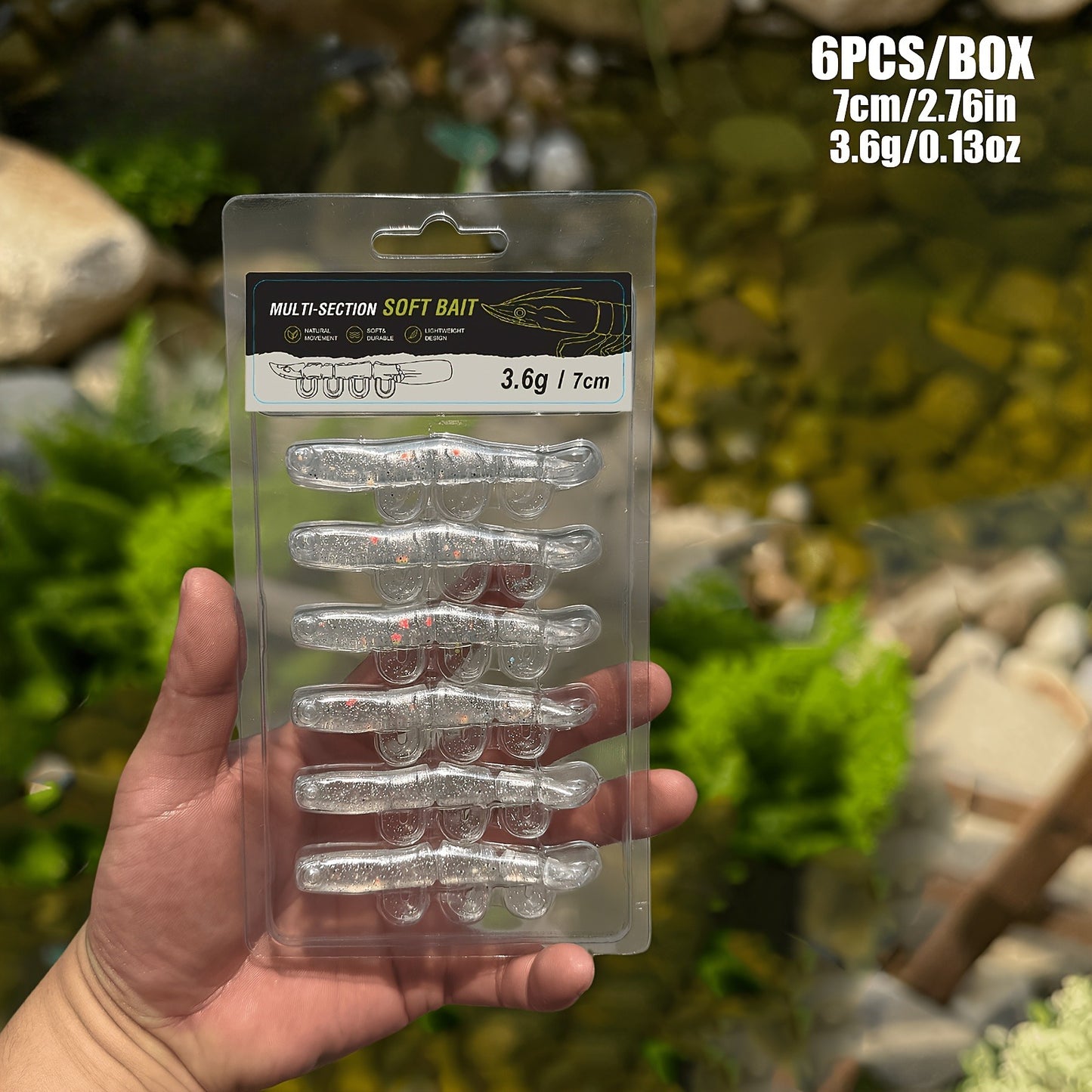 5/6PCS Soft Worm Shrimp Fishing Lure 70mm/100mm Artificial Baits Bass Silicone Fishing Lure