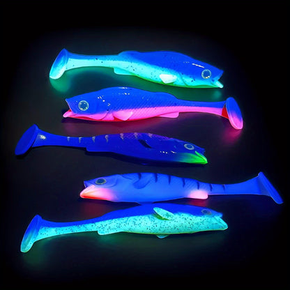 3pcs 7cm/11cm/14cm Soft Tail Realistic Fish Lures - Floating & Sinking Dual Action, High-Density Durable PVC Bait for Bass