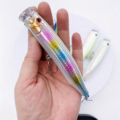 28g ABS Fishing Popper Lure with Wire-Integrated Reinforced Body, Surface Splash Bait for Long-Casting Floating Seabass Lure