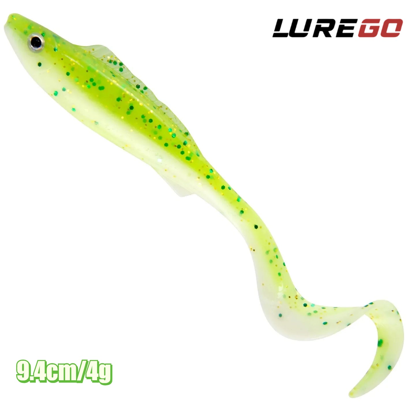 5PCS  3D Curl Grub Soft Lure | 9.4cm 4.1g Bionic Design with Two-Tone Eyes